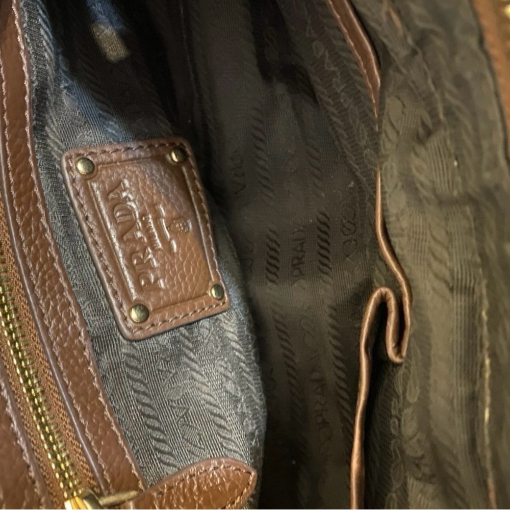 Prada Nappa Stripes Brown Leather Bag - Picture 8 of 12